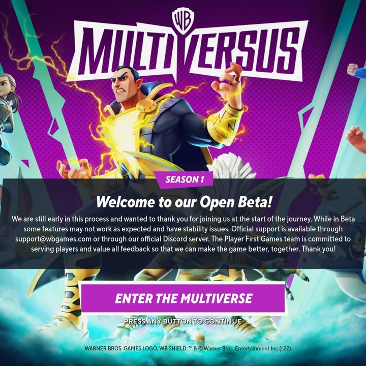 Black Adam and Stripe appear in MultiVersus promo art.