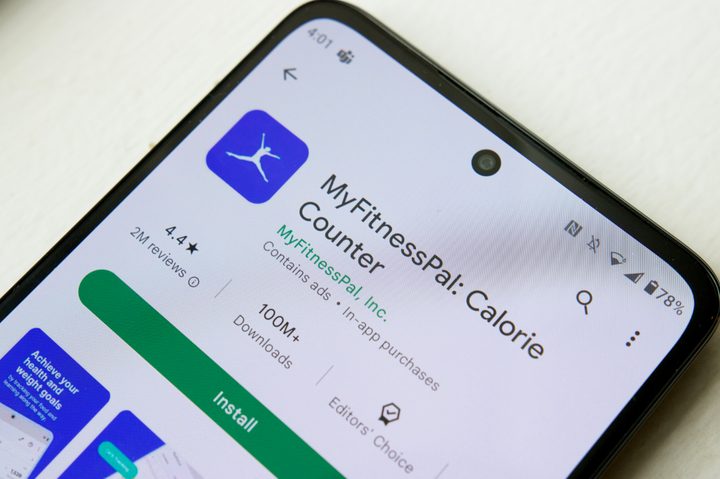 MyFitnessPal app on an Android phone.