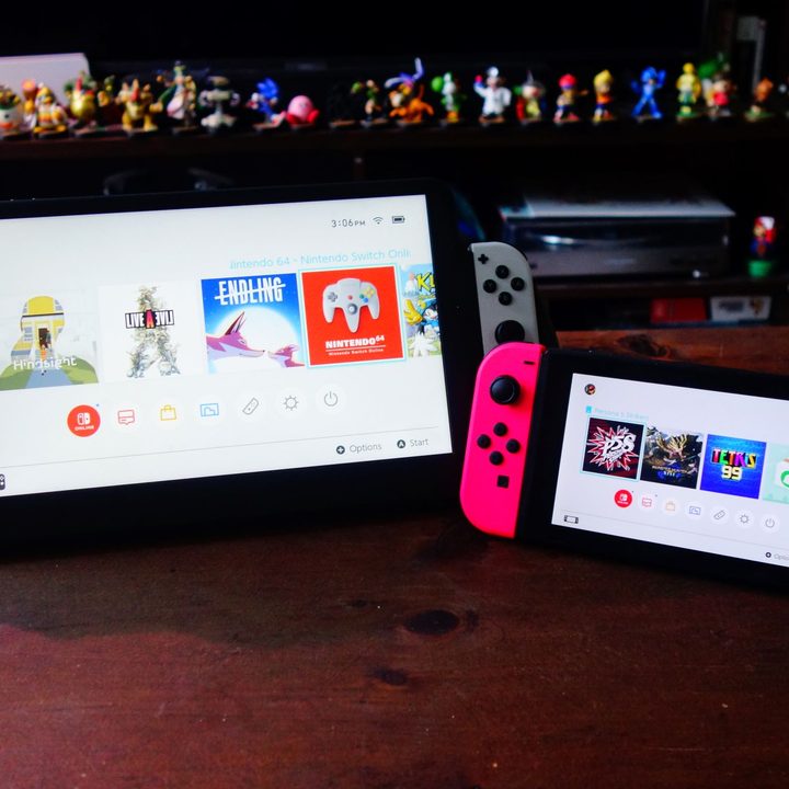 A Nintendo Switch and a Switch in an Orion monitor sit side by side.
