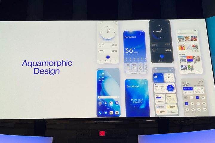 Renders of OxygenOS 13's Aquamorphic Design