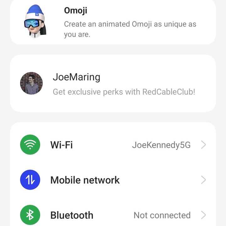 The Settings app in OxygenOS 13.