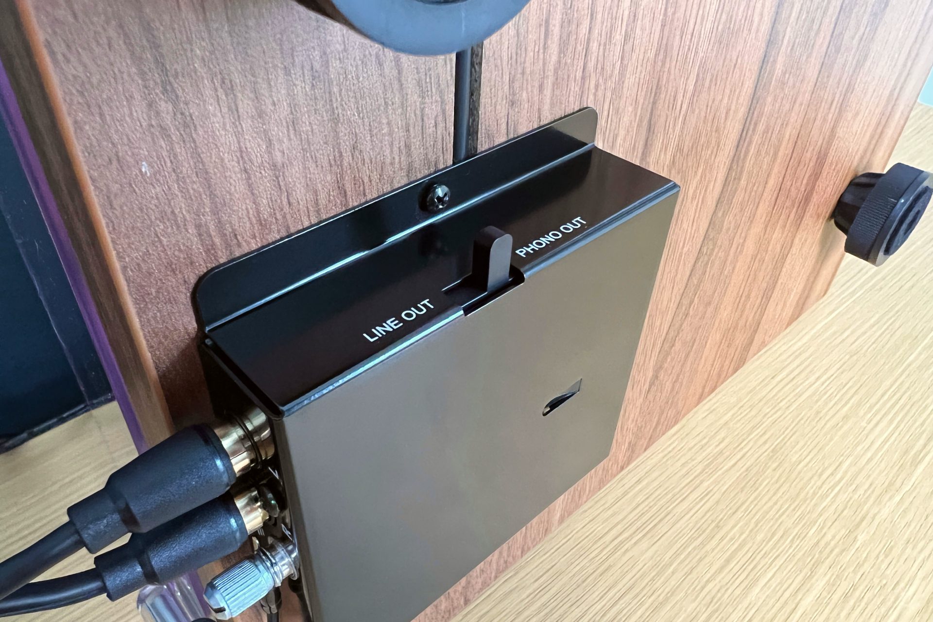 The built-in phono preamp of the Pro-Ject E1 turntable.