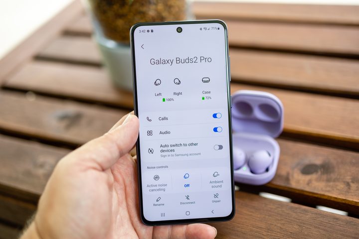 Samsung Galaxy Buds 2 Pro app.