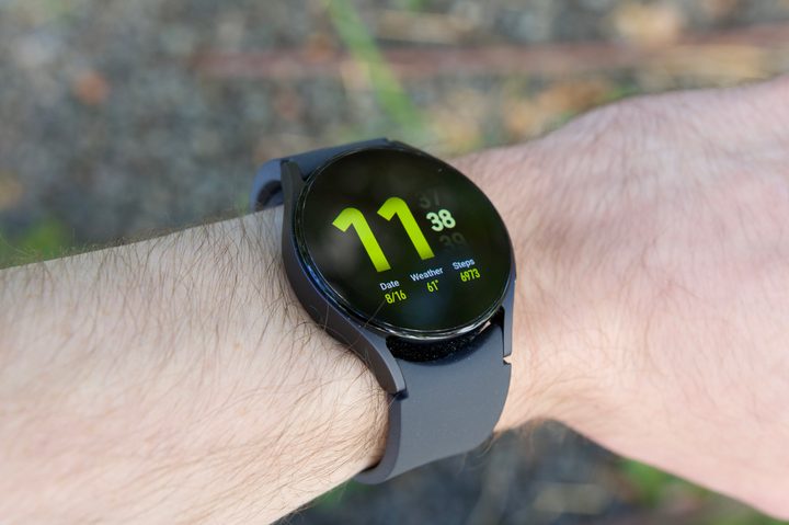 Someone wearing the Samsung Galaxy Watch 5.