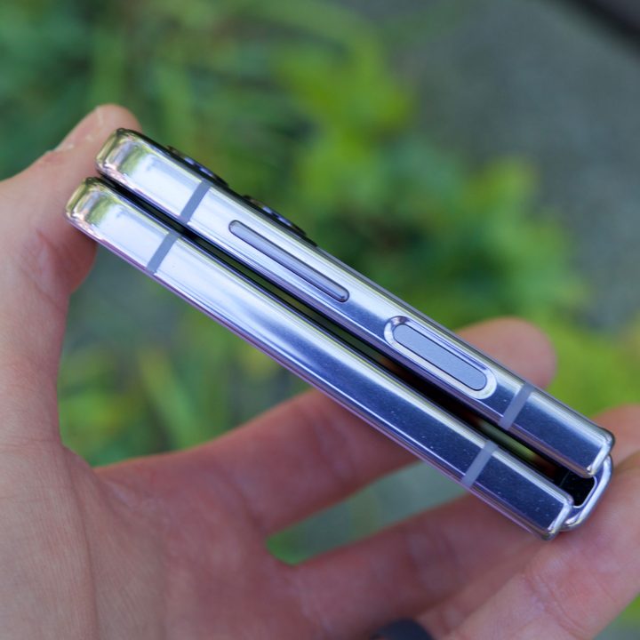 The side of the Samsung Galaxy Z Flip 4.