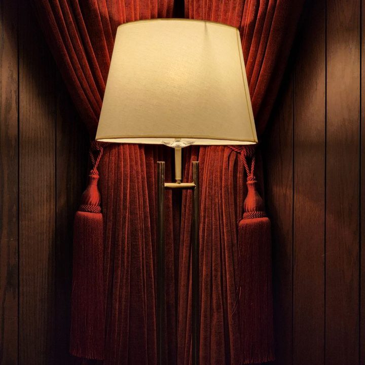 A lamp in low-light.