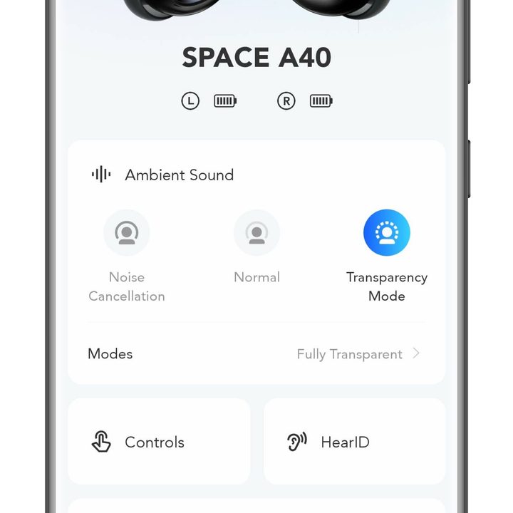 Soundcore app home screen.