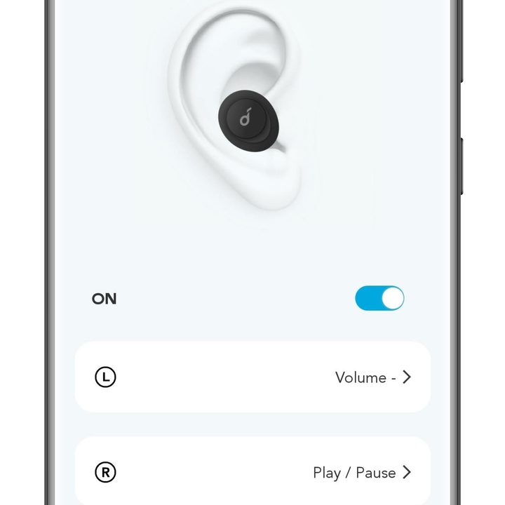 Soundcore app controls screen.