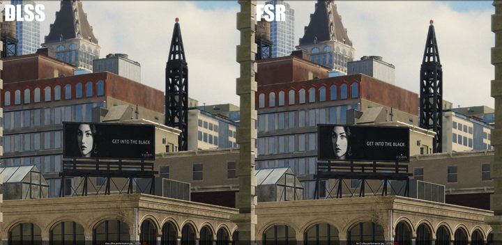 DLSS and FSR comparison in Marvel's Spider-Man.