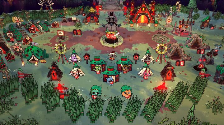 Animals live in a village together in Cult of the Lamb.