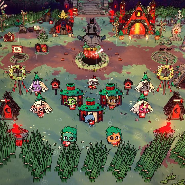 Animals live in a village together in Cult of the Lamb.