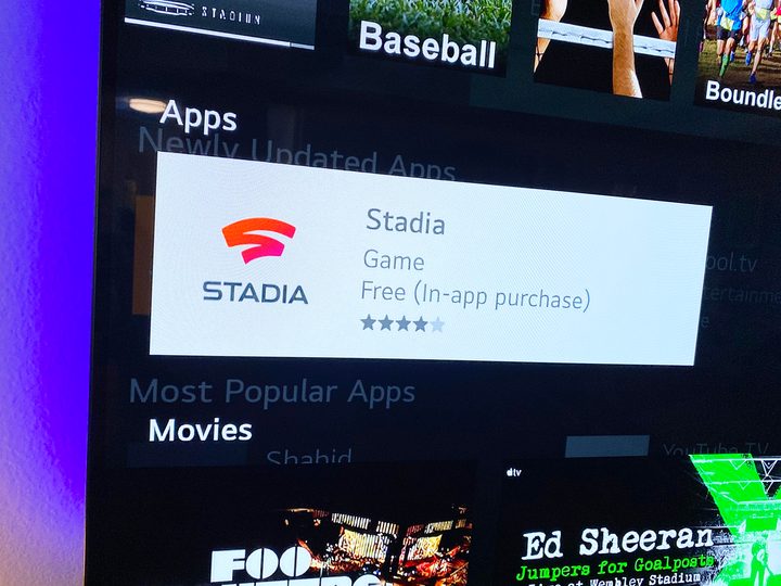 Google Stadia on an LG TV.