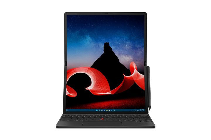 The ThinkPad X1 Fold Gen 2 in portrait mode.