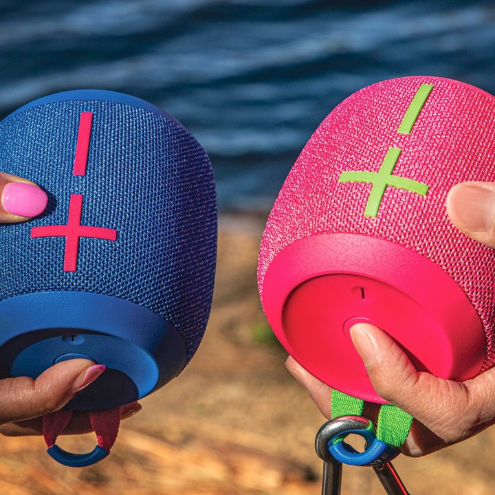 Two UE Wonderboom 3 speakers held side-by-side.