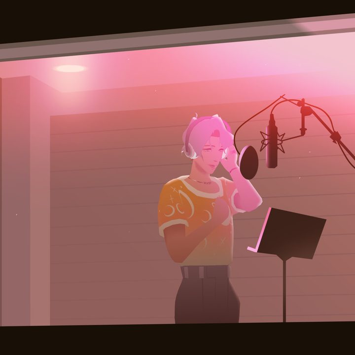 A singer records vocals in We Are OFK.