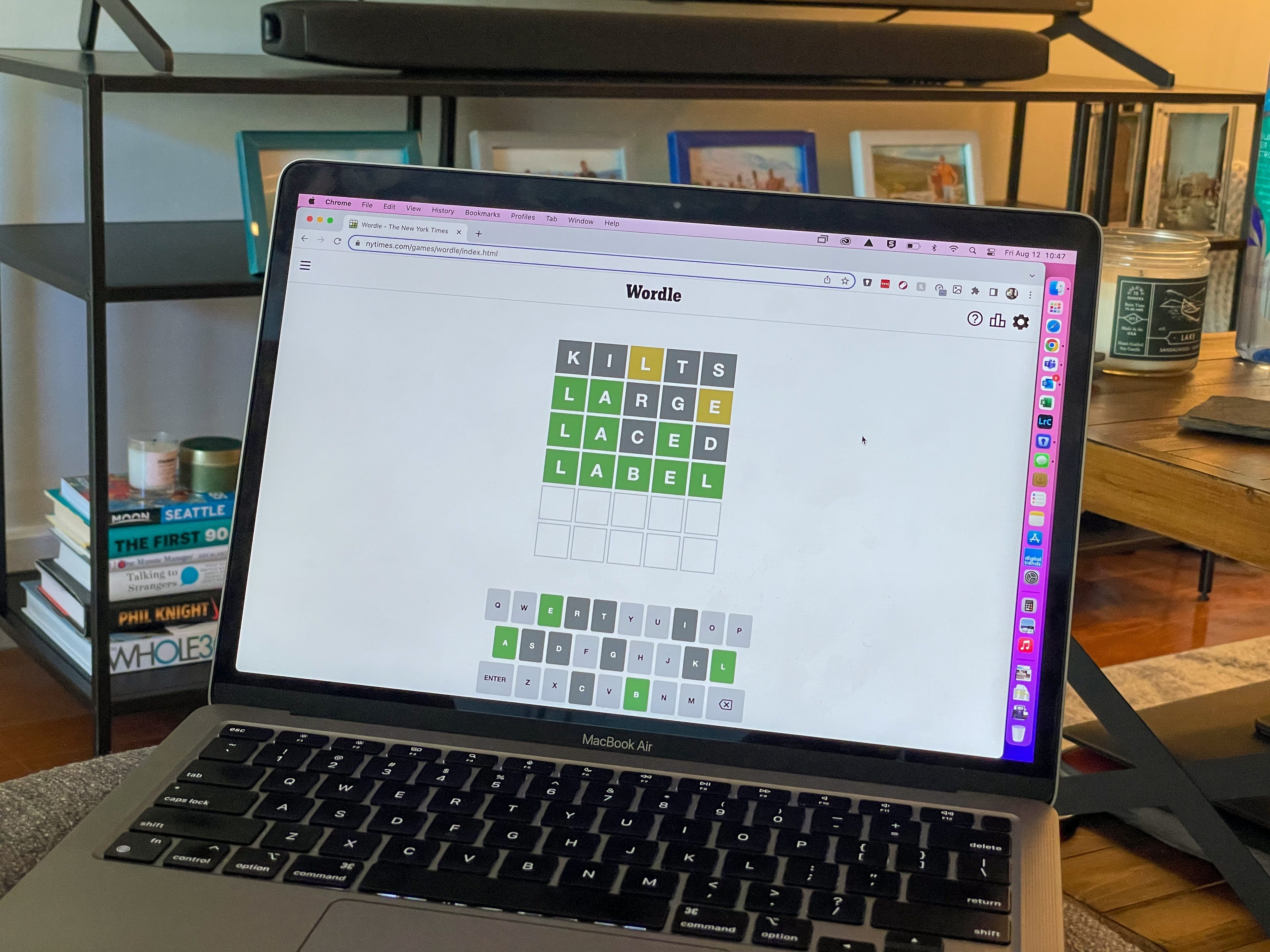 Wordle on a computer.