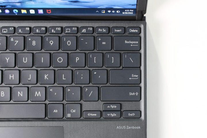 The keys on the Zenbook Fold's keyboard.