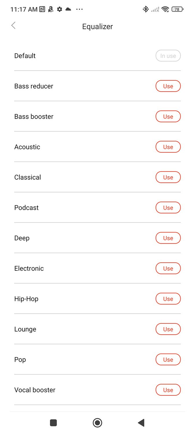 Screenshot of the 1More app for SonoFlow.