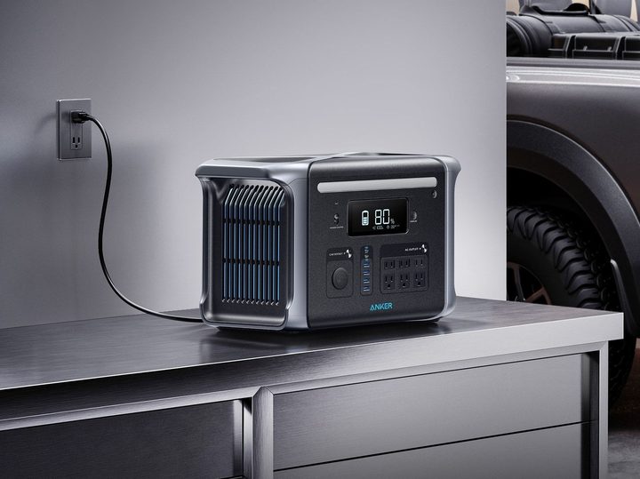 Anker 757 PowerHouse resting on shelf.