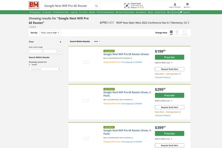 B&H listed the Google Nest Wifi router before it was released.