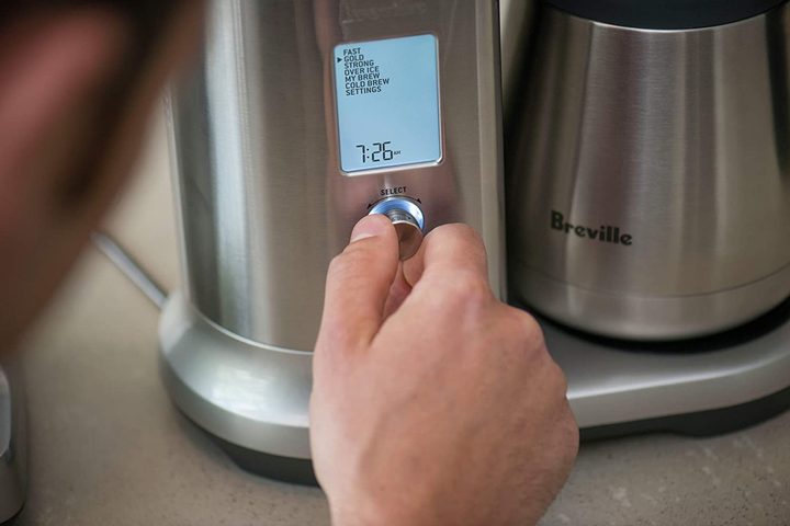 Controls on the Breville Precision Brewer Thermal Coffee Maker.