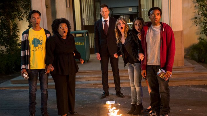 Community cast outside Greendale