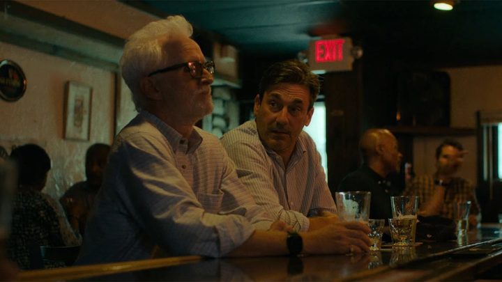 John Slattery and Jon Hamm in Confess, Fletch.