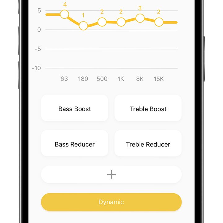 Earfun app showing EQ for Air S earbuds.