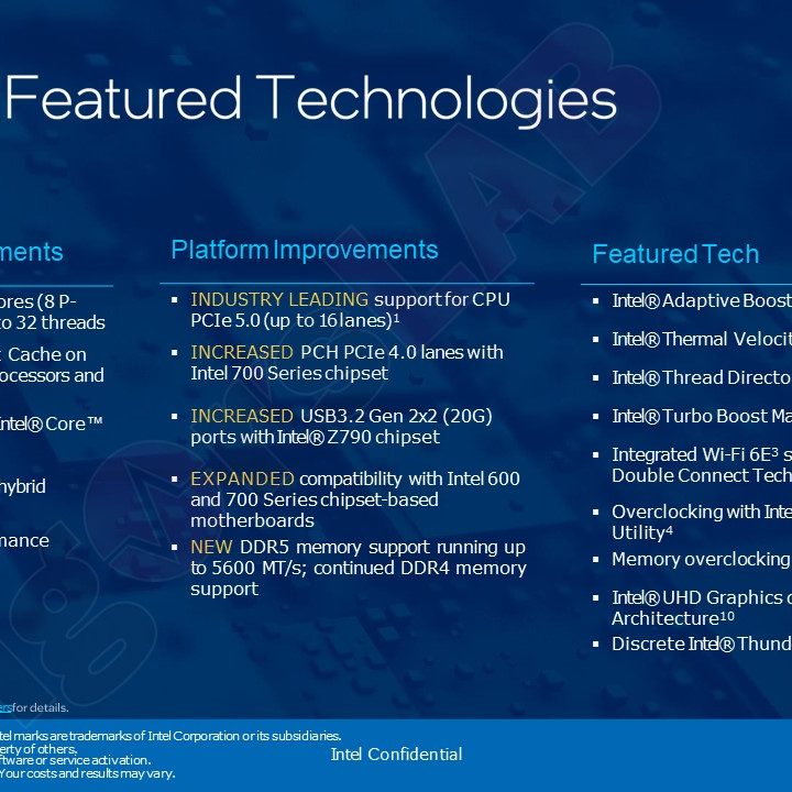 Intel Raptor Lake leaked specs.