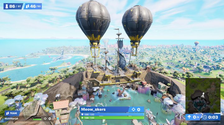 The Driftwood floating in Fortnite.