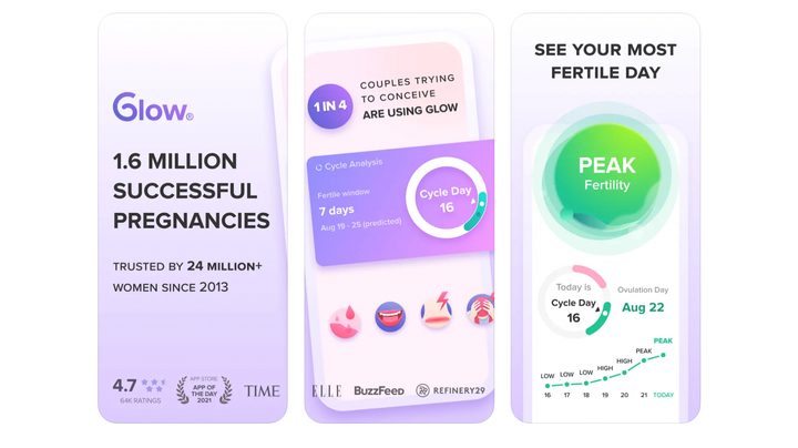 Period tracker app interface