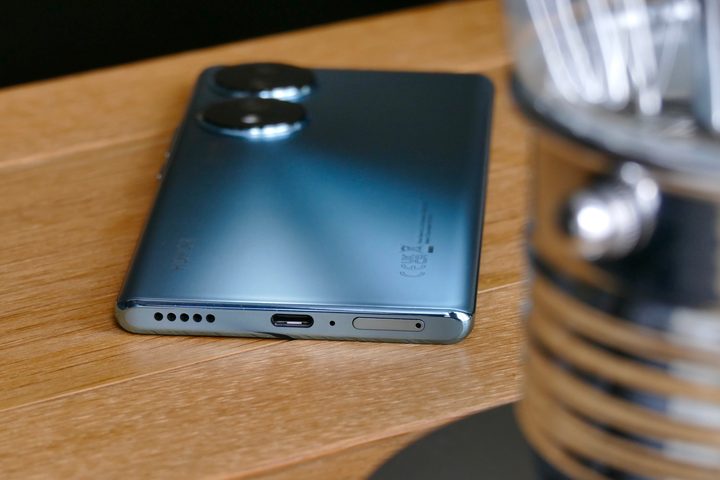 The Honor 70's charging port.