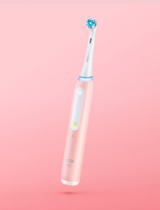 The pink iO4 toothbrush by Oral-B.