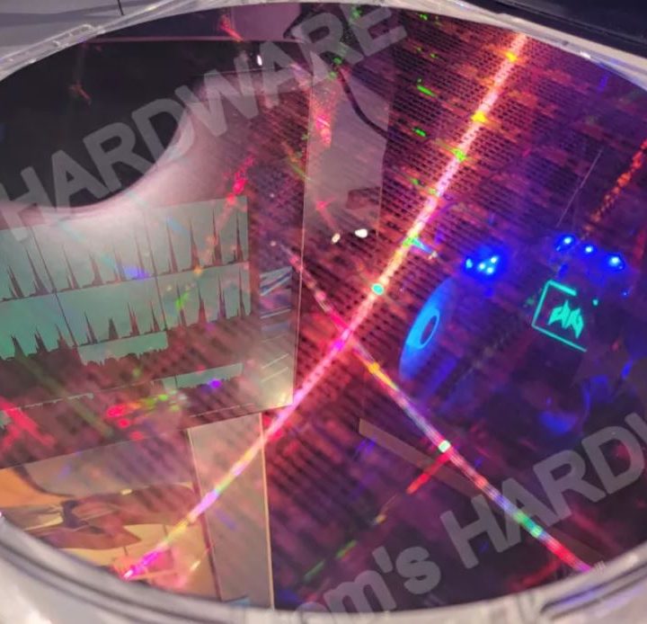 A wafer of Intel chips from Intel Innovation 2022.