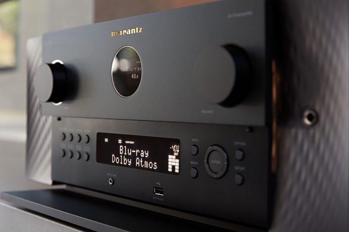 Marantz Cinema AV 10 8K AVR in black.