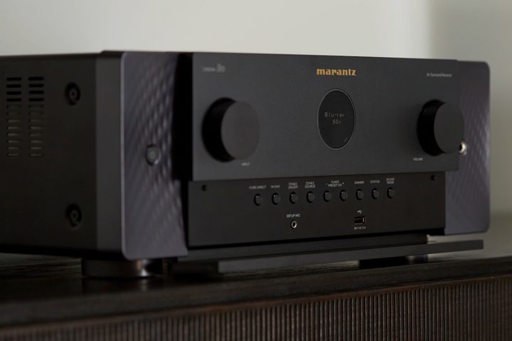 Marantz Cinema 50 8K AVR in black.