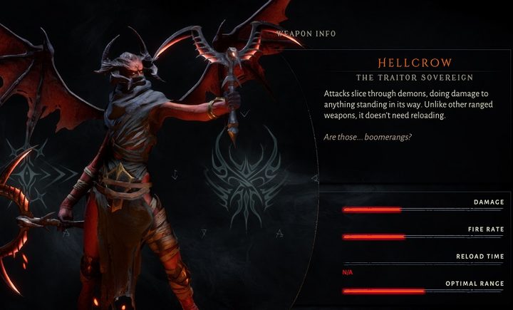 A player holding Hellcrow in Metal: Hellsinger.