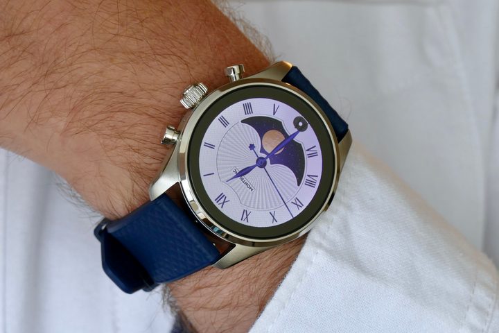 The Montblanc Summit 3 on a mans wrist.