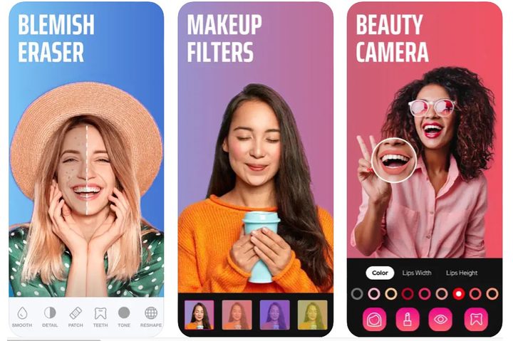 Selfie Editor with three female models.