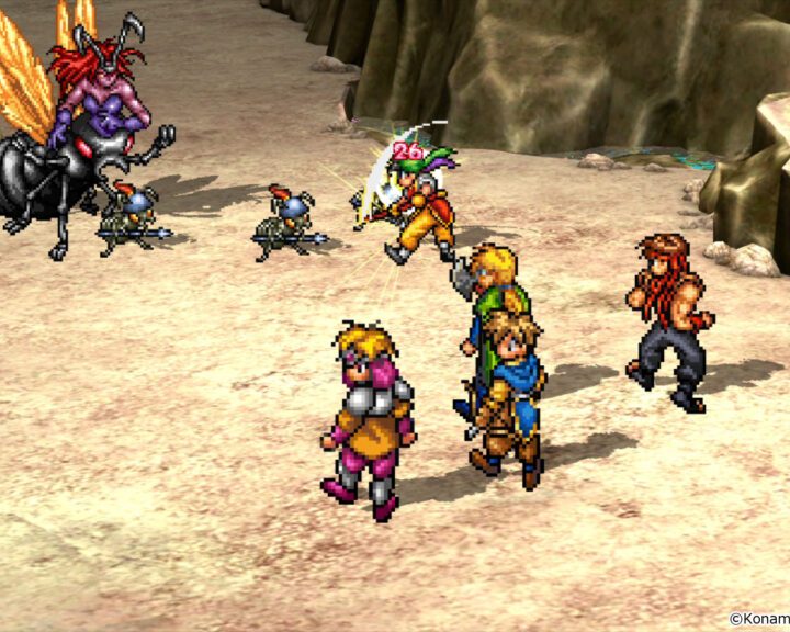 Heroes in Suidoken stand in a canyon.