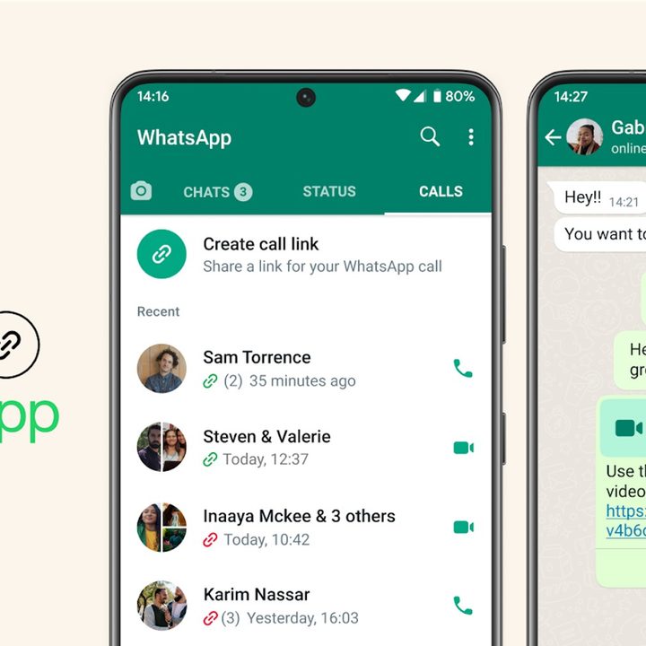 Call Links by WhatsApp displayed on a smartphone.