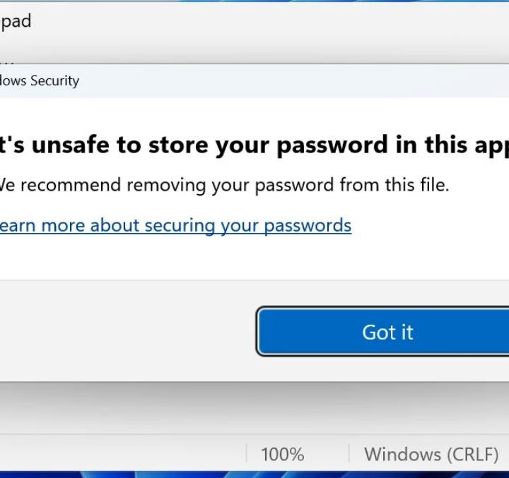 Windows 11 Enhanced Phishing Protection feature.