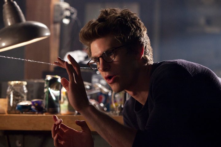 Peter Parker tests out his webbing in The Amazing Spider-Man.