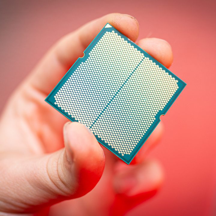 Pads on the bottom of the Ryzen 9 7950X.