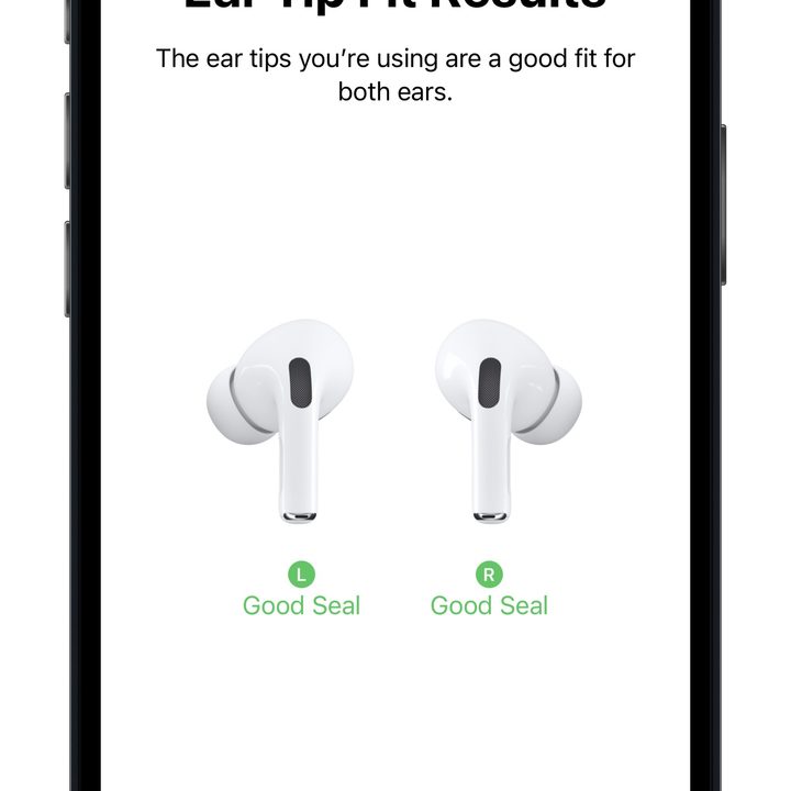 AirPods Pro 2 fit test in iOS 16.