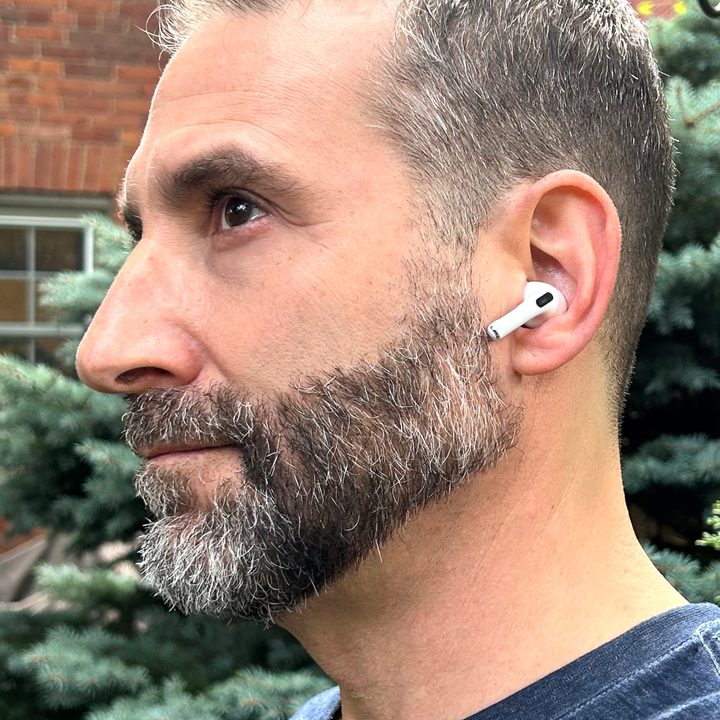 Man wearing Apple AirPods Pro 2.