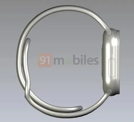 A render of what is apparently the Apple Watch Pro, complete with an extra button.