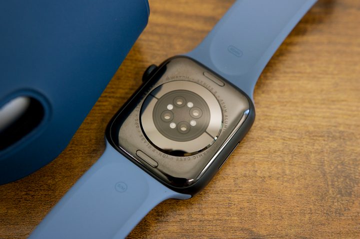 The back of an Apple Watch Series 8.