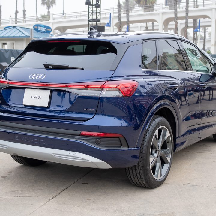 Audi Q4 E-Tron SUV in blue.