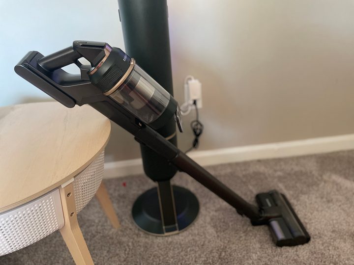 The Bespoke Jet leaning against a table.